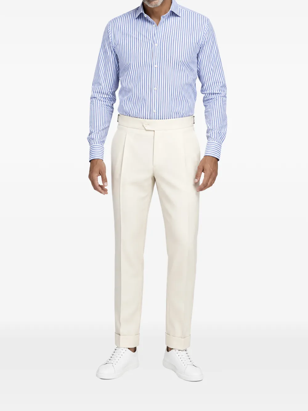 FRANZESE COLLECTION Stefano De Martino plooibroek van scheerwol Wit