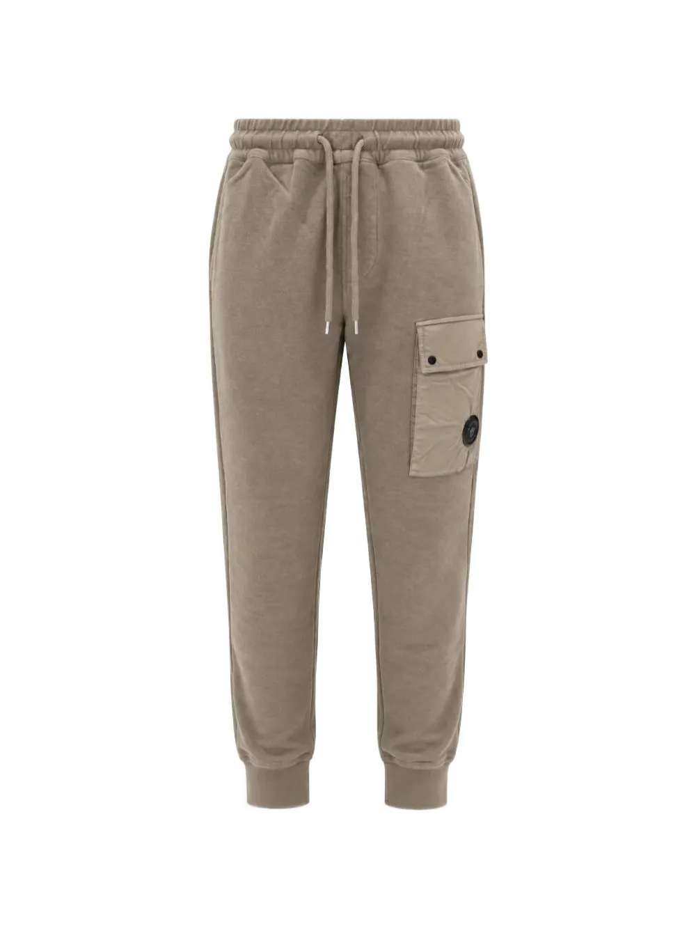 C.P. Company brushed emerized diagonal fleece cargo lens sweatpants Beige