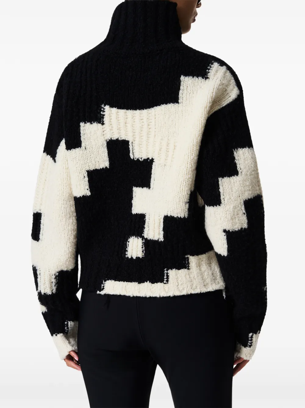 Perfect Moment chunky wool cropped sweater Zwart