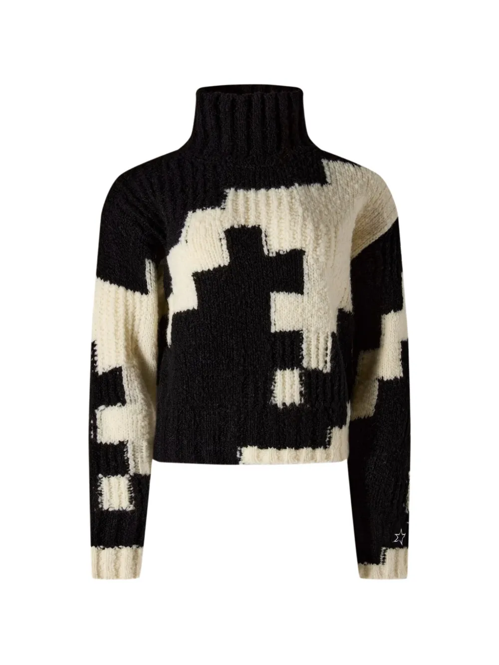 Perfect Moment chunky wool cropped sweater Zwart