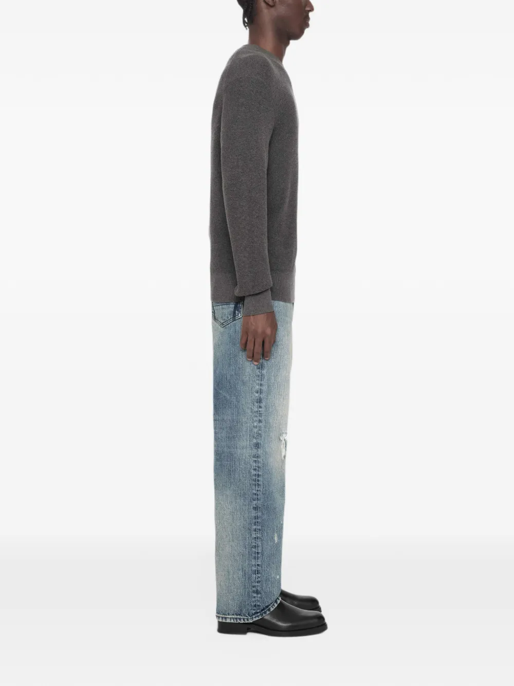 AllSaints Aspen wafelgebreide trui van wolblend Grijs