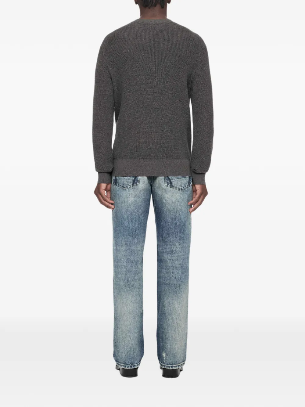 AllSaints Aspen wafelgebreide trui van wolblend Grijs