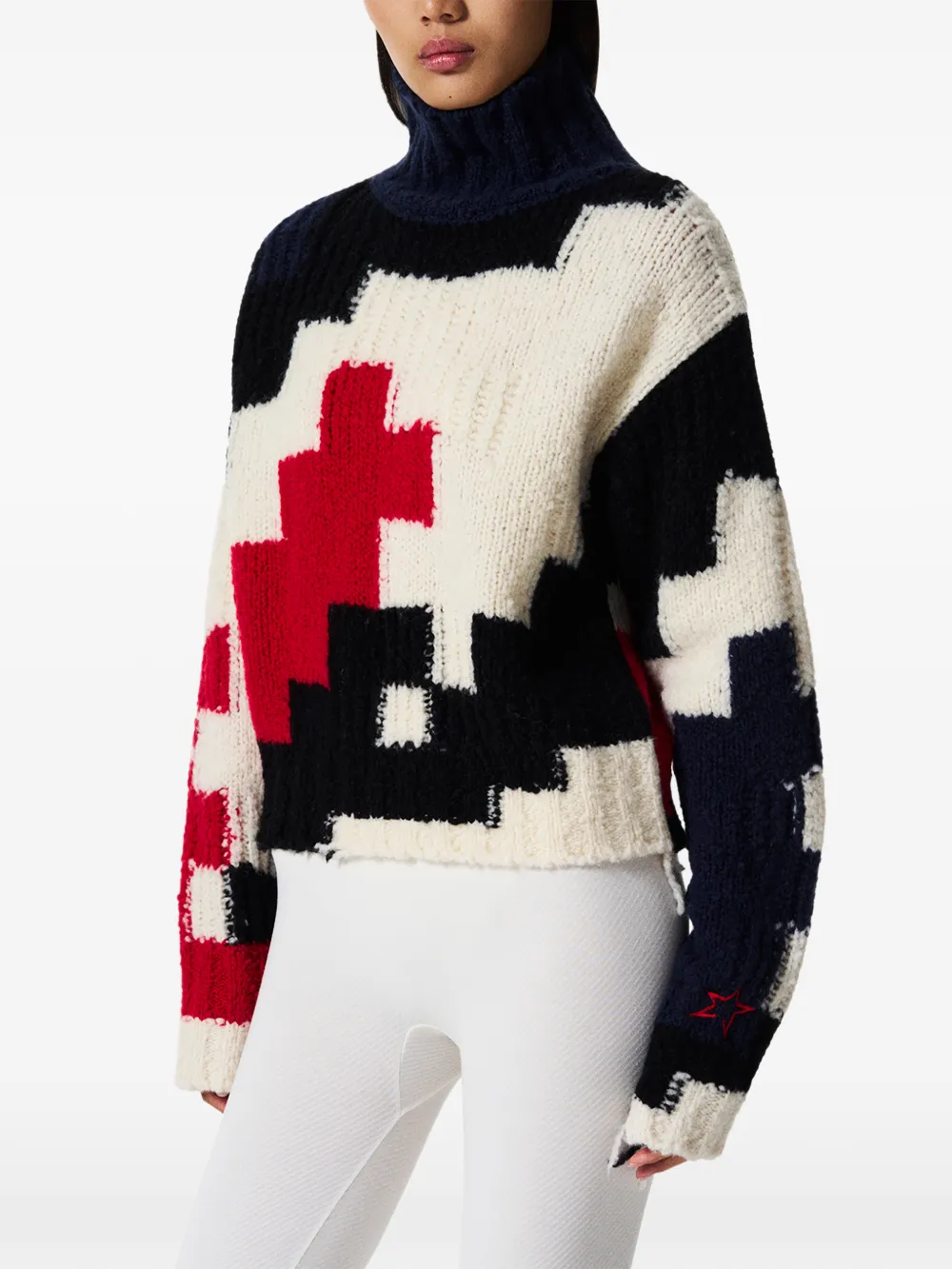 Perfect Moment chunky wool cropped sweater - White