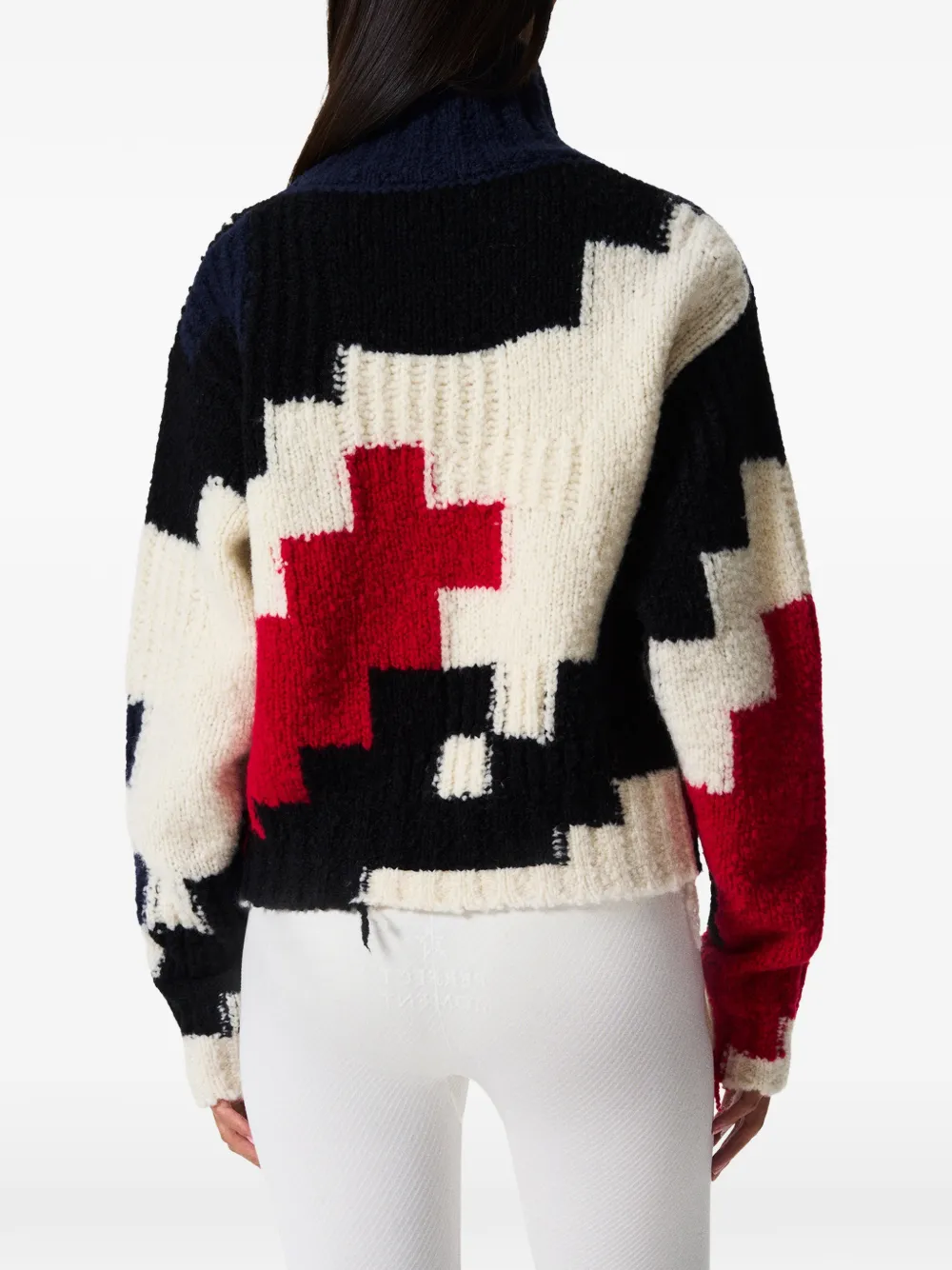 Perfect Moment chunky wool cropped sweater Wit
