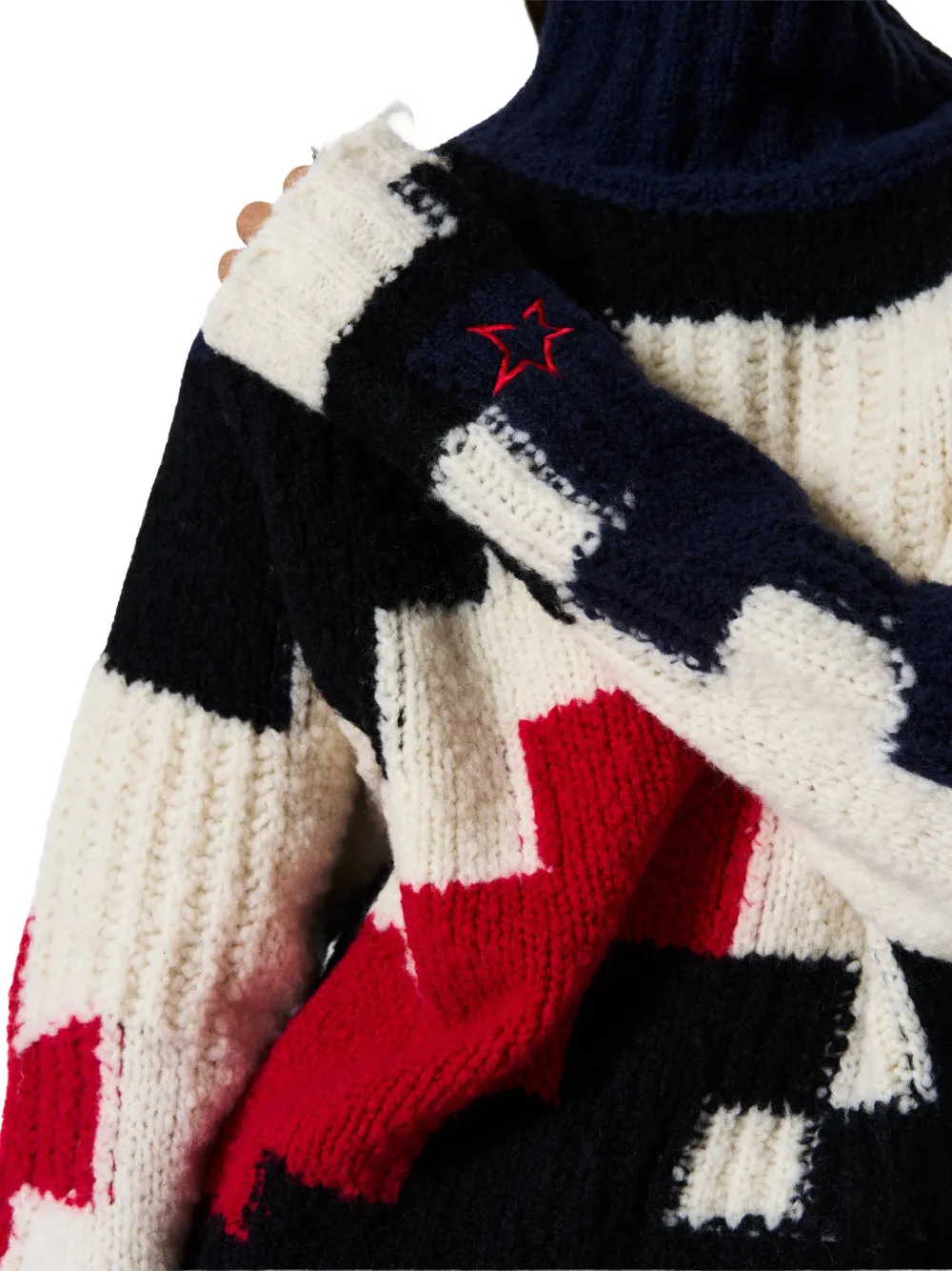 Perfect Moment chunky wool cropped sweater Wit
