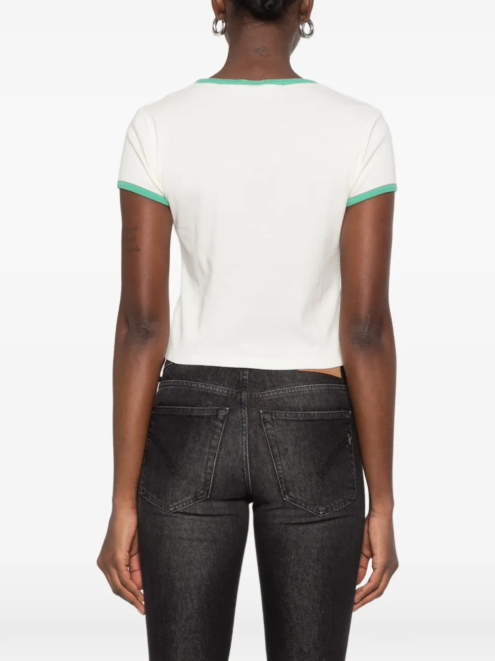 MOTHER graphic-print ringer T-shirt Beige