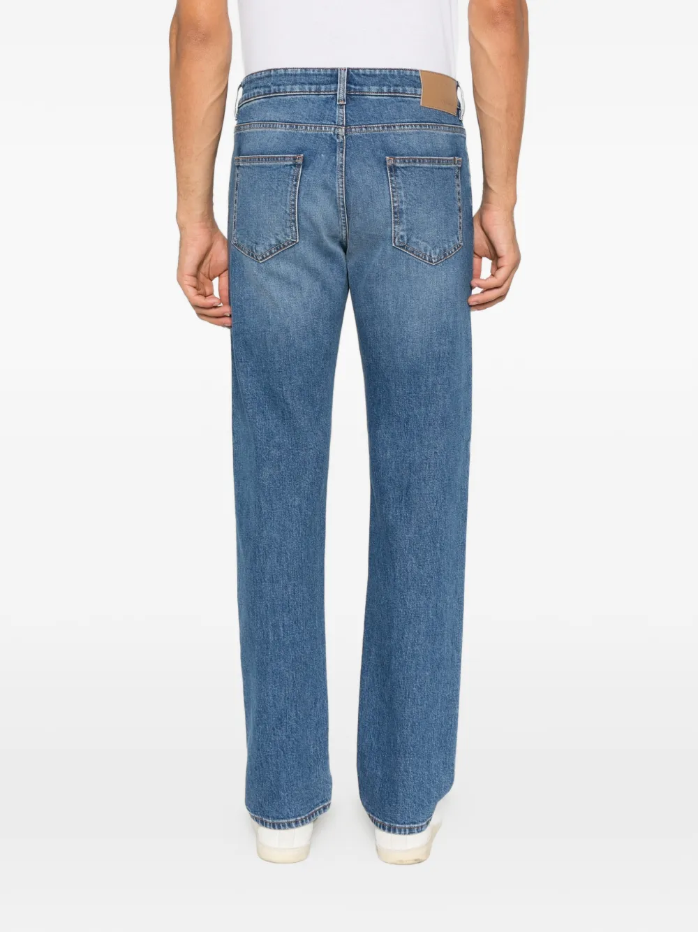 Canali faded straight-leg jeans Blauw