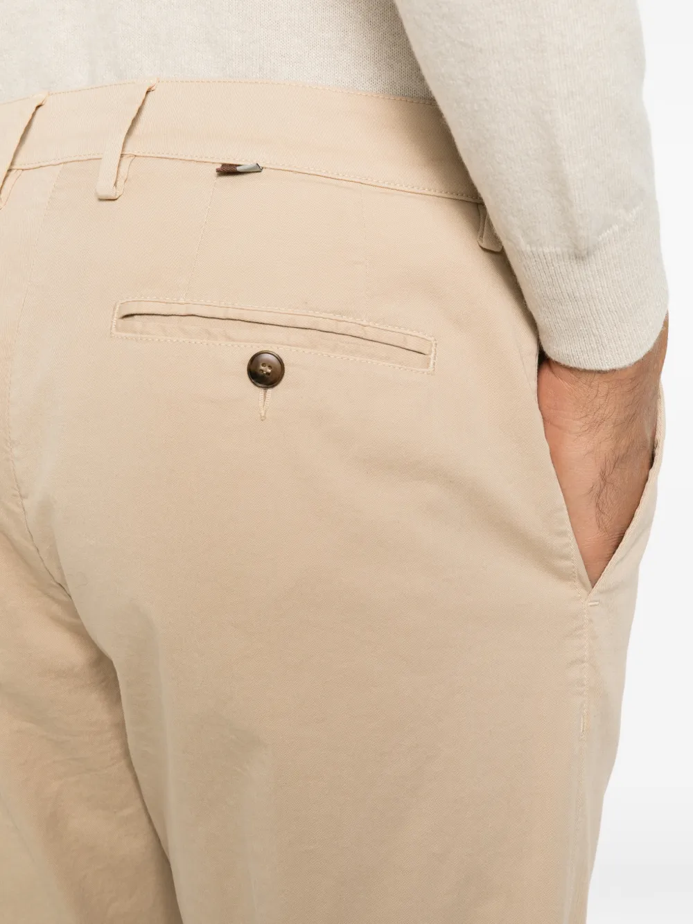 Canali straight-leg cotton trousers Beige