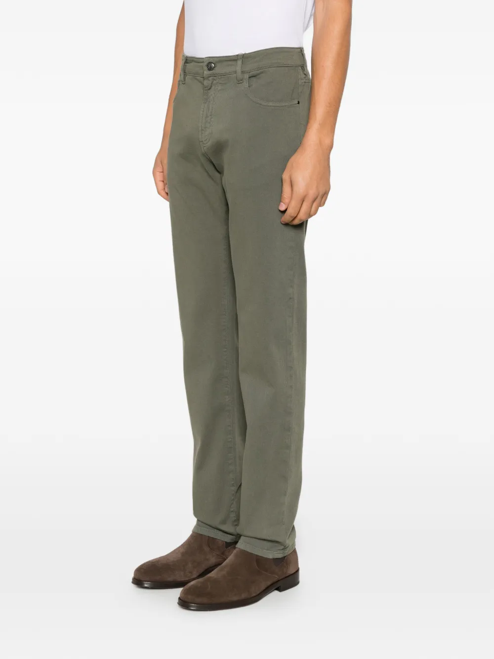 Canali straight-leg five-pocket jeans Groen