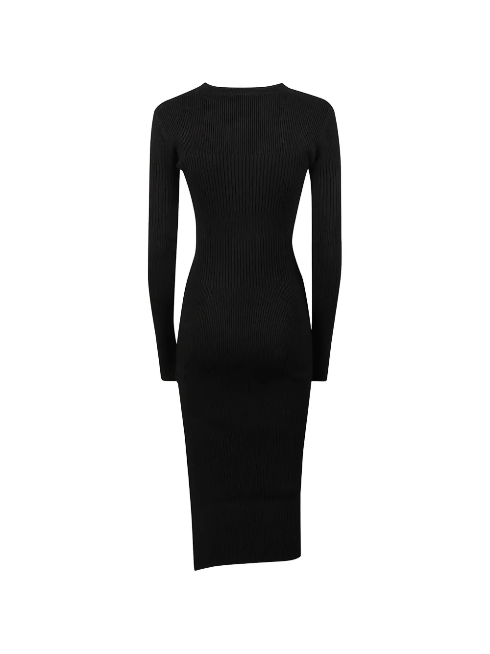 Patrizia Pepe ribbed-knit V-neck dress Zwart