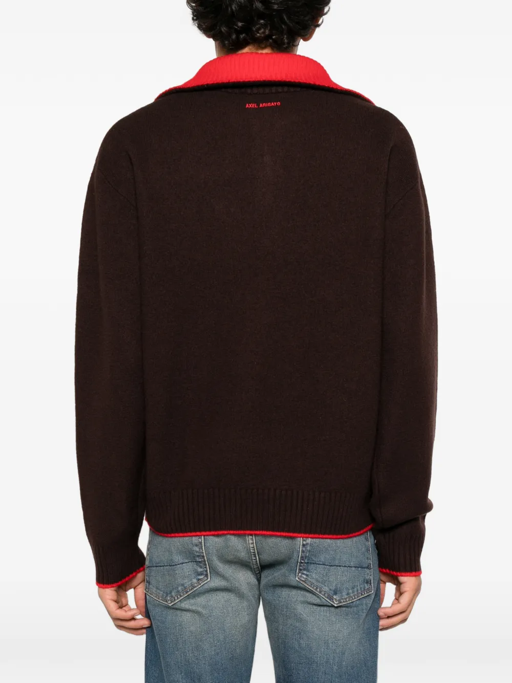 Axel Arigato Trace quarter-zip wool sweater Bruin