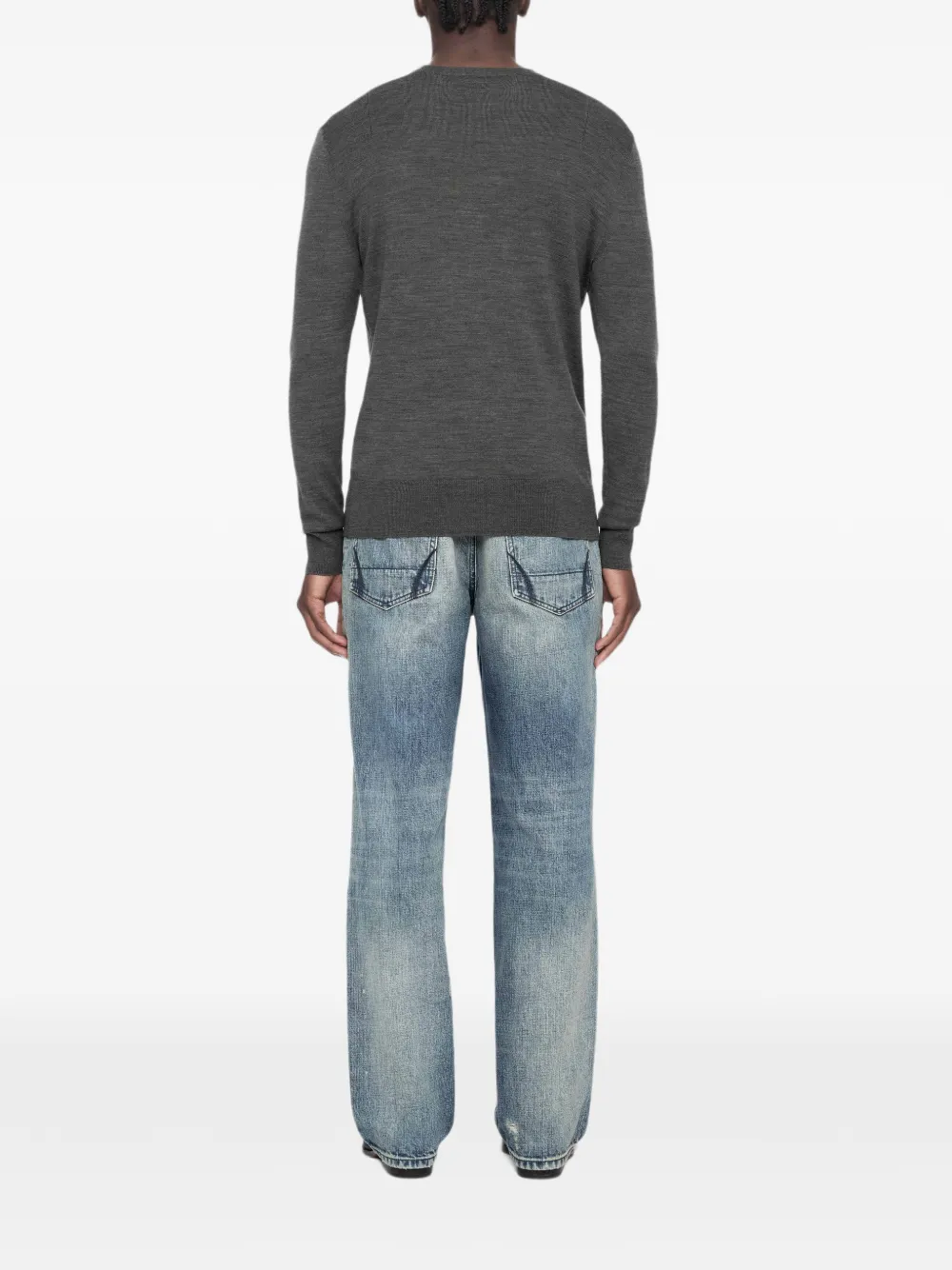 AllSaints Mode Ramskull trui van merinowol Grijs