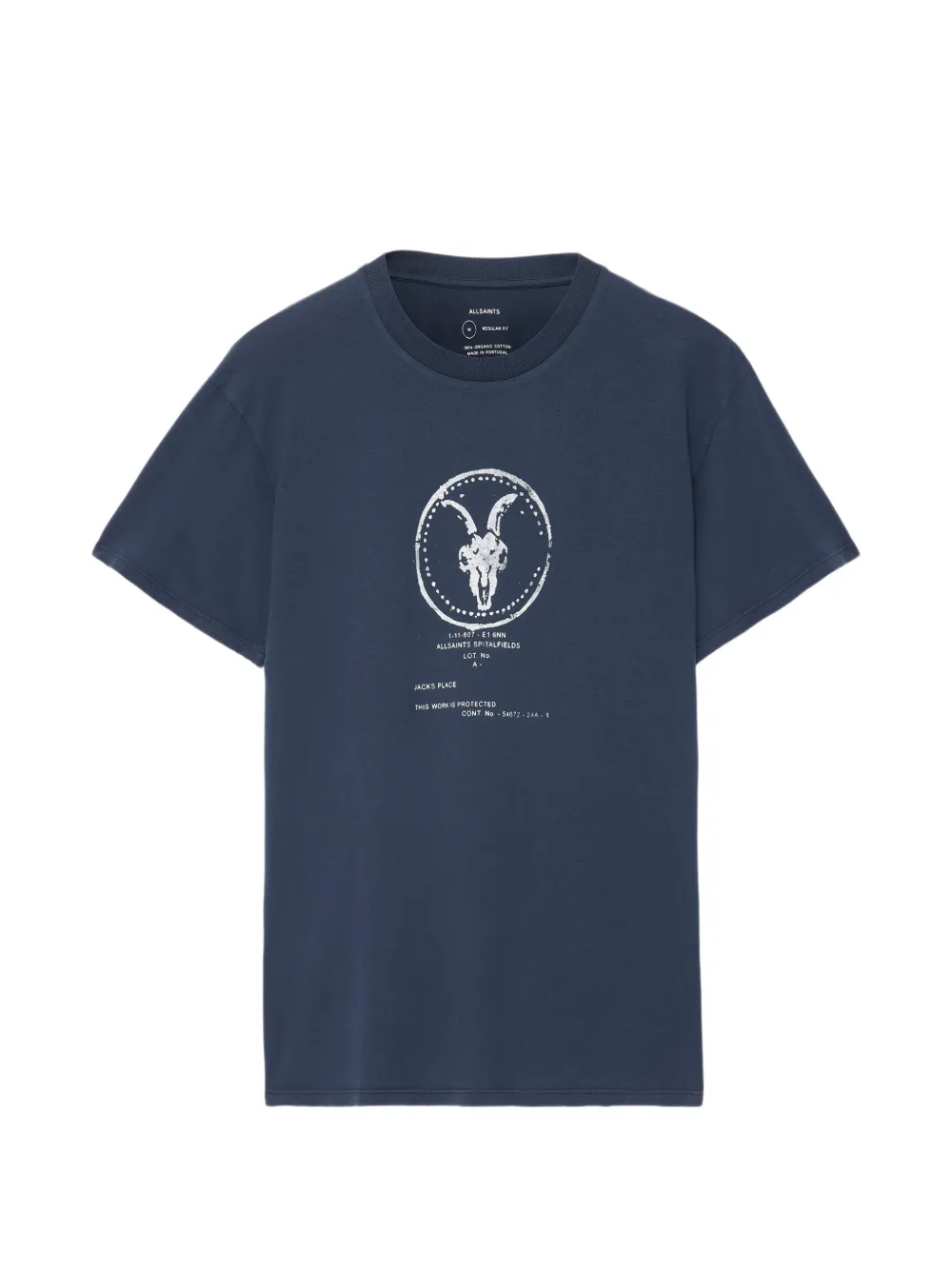 AllSaints Ramskull regular-fit T-shirt met print Blauw