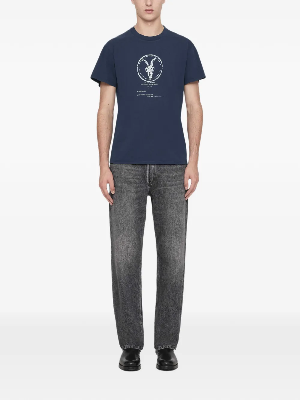 AllSaints Ramskull regular-fit T-shirt met print Blauw