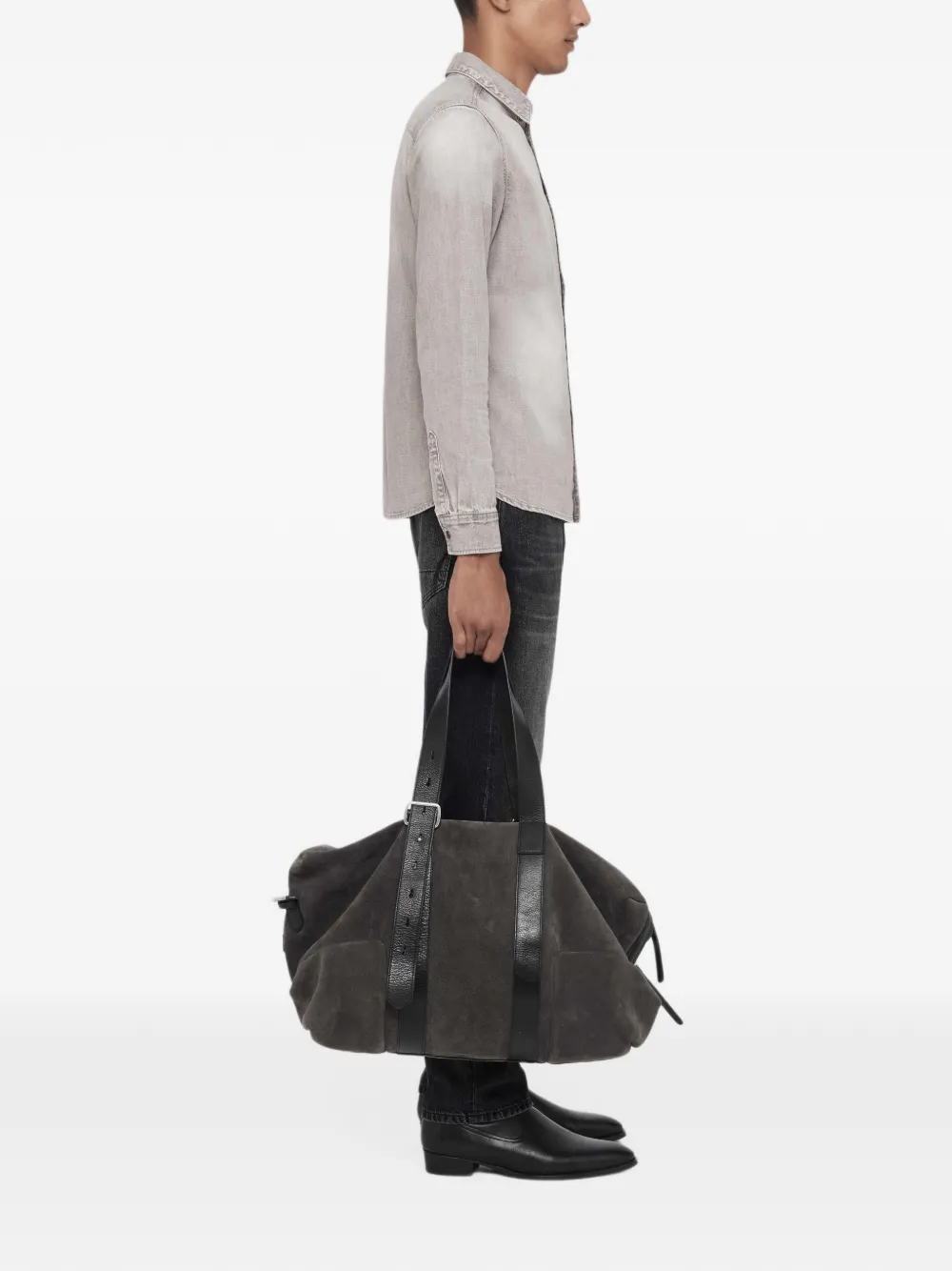 AllSaints Gleason denim overhemd Grijs