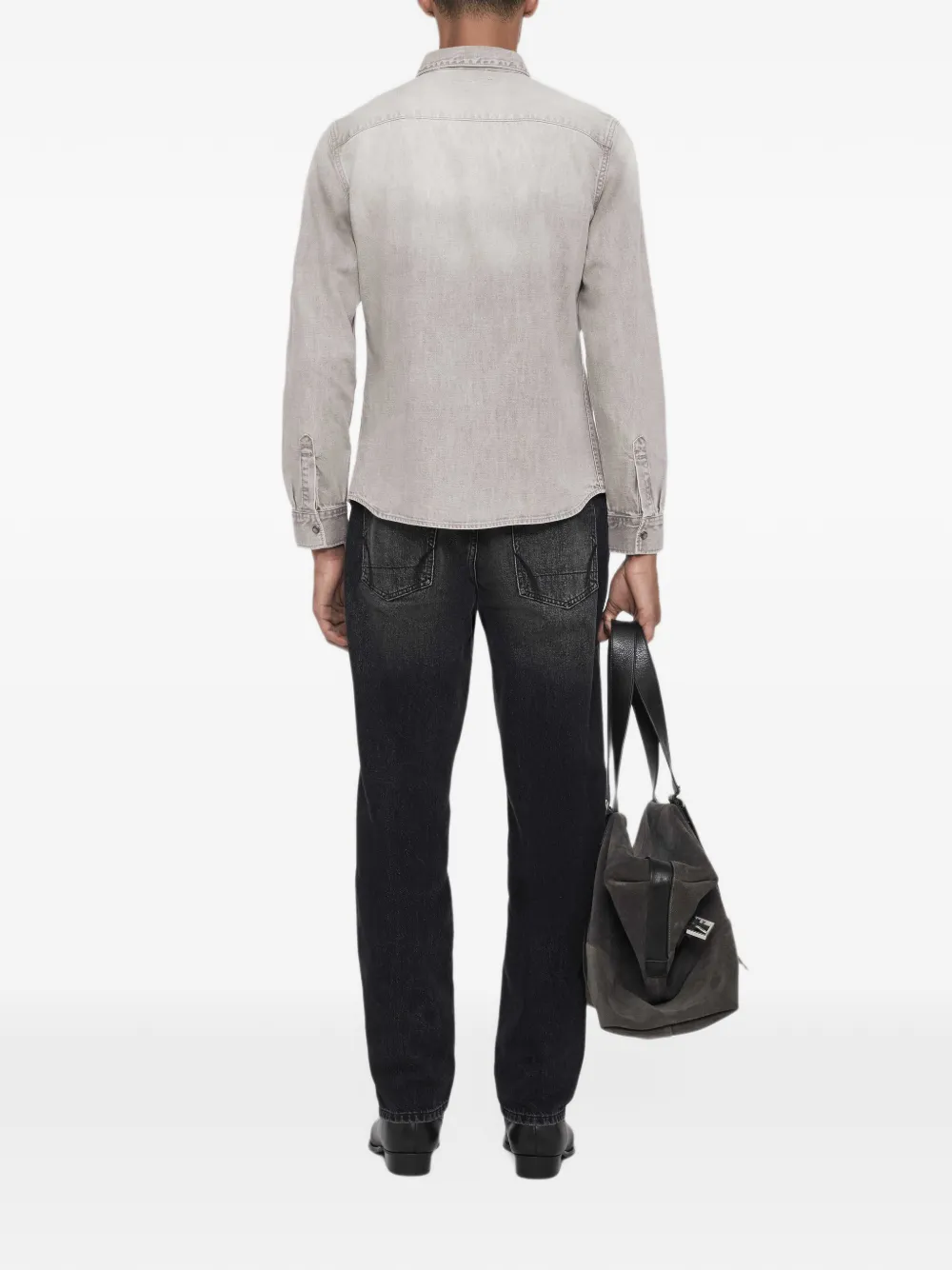 AllSaints Gleason denim overhemd Grijs