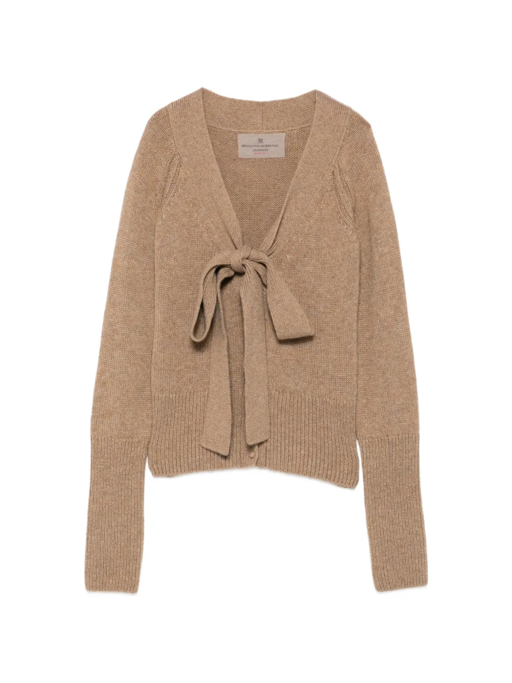 Ermanno Scervino bow-detail cashmere cardigan - Nude