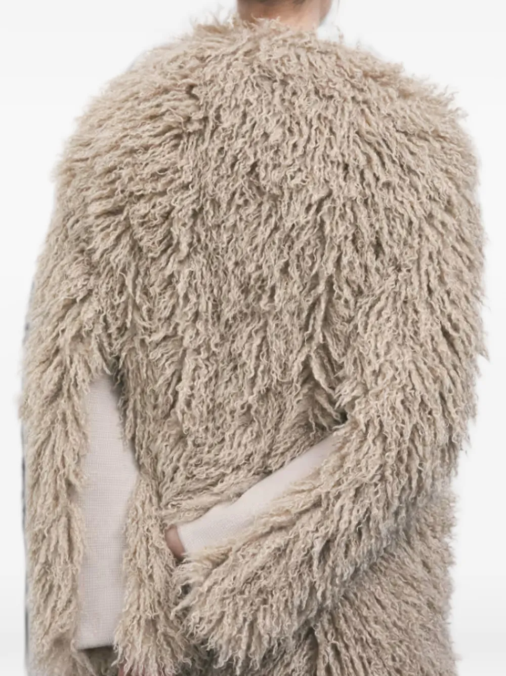 Patrizia Pepe Soft faux-fur textured jacket Beige