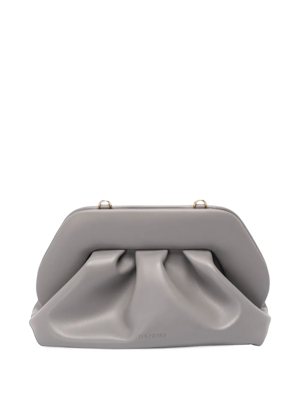 Themoirè medium Bios ruched clutch bag - Grigio