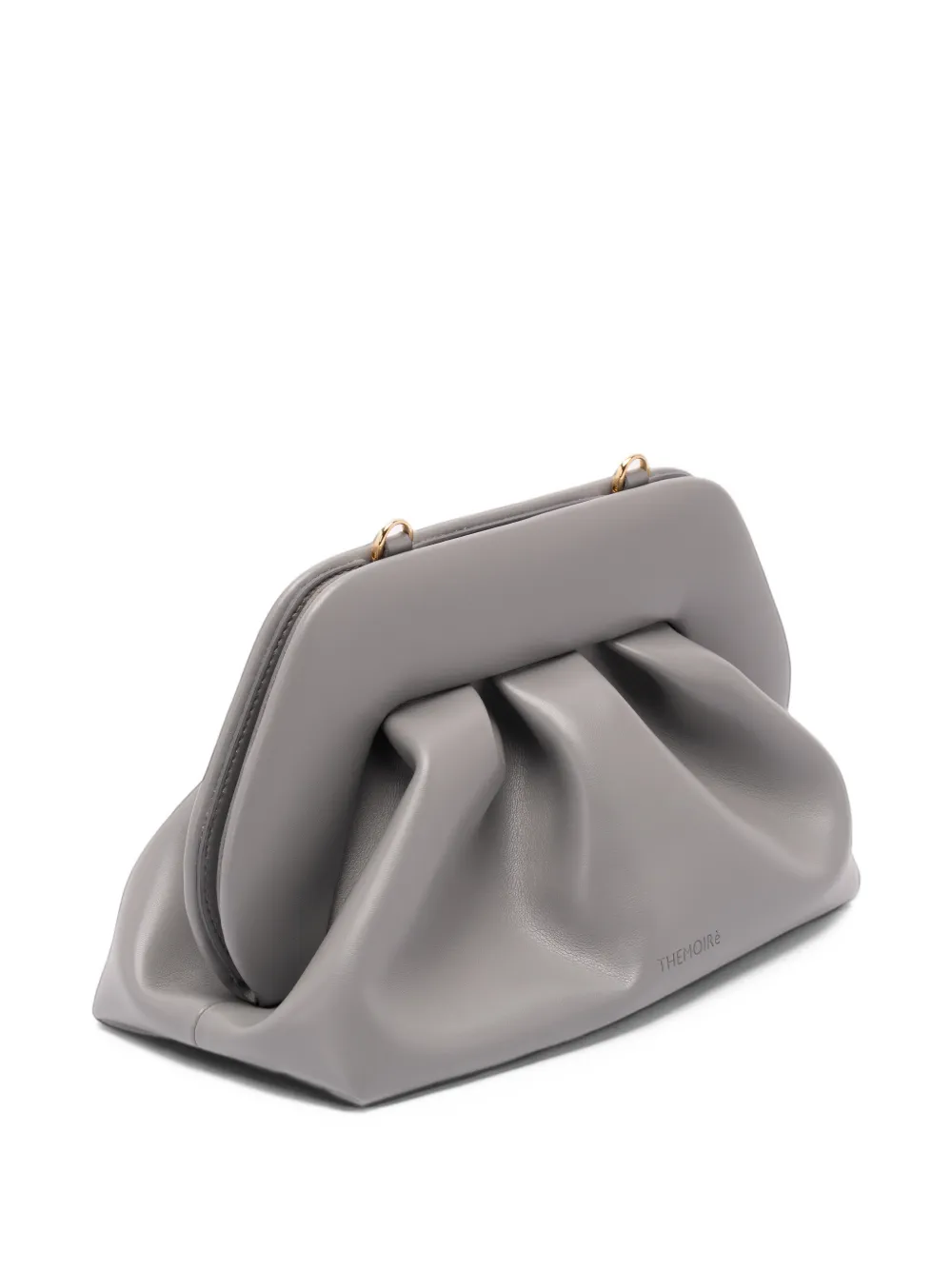Themoirè medium Bios ruched clutch bag Grijs