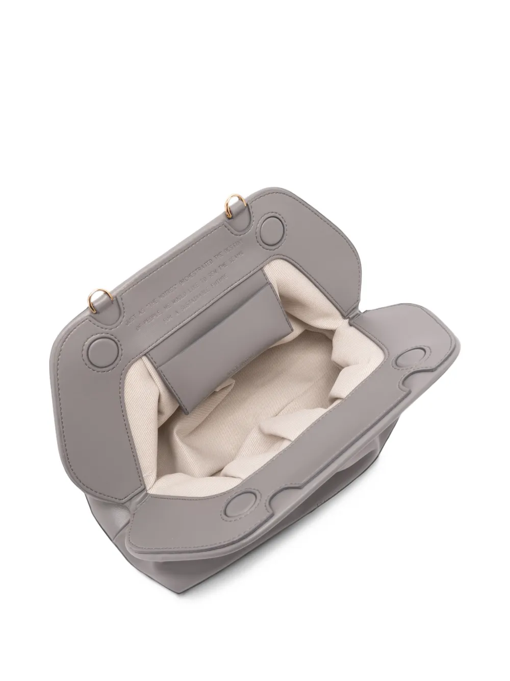 Themoirè medium Bios ruched clutch bag Grijs