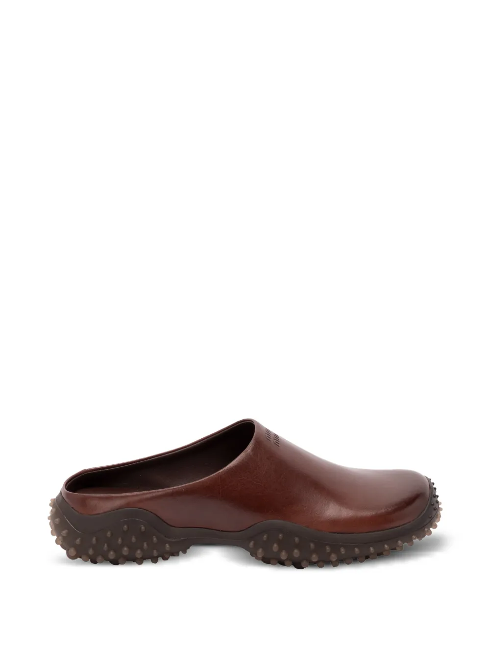 Miu Miu leather mules - Marrone