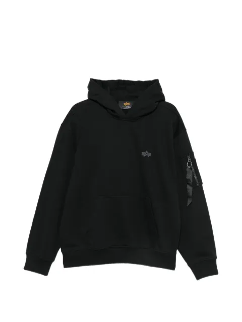 Alpha Industries logo-print utility-pocket hoodie