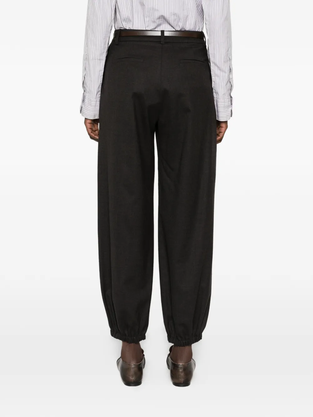 Max Mara pleated elasticated-cuff trousers Zwart