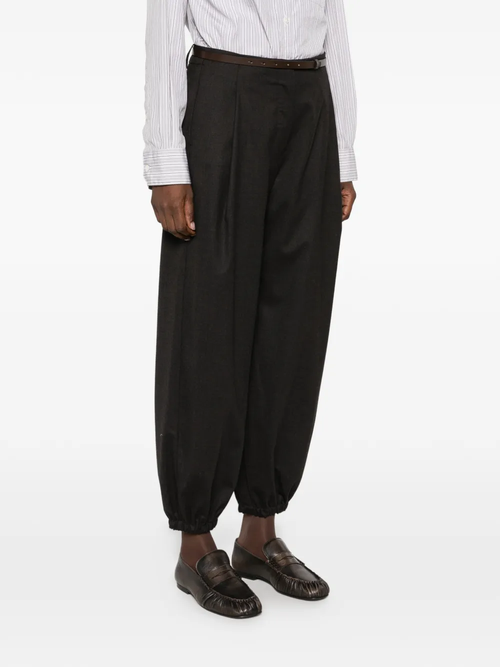 Max Mara pleated elasticated-cuff trousers Zwart