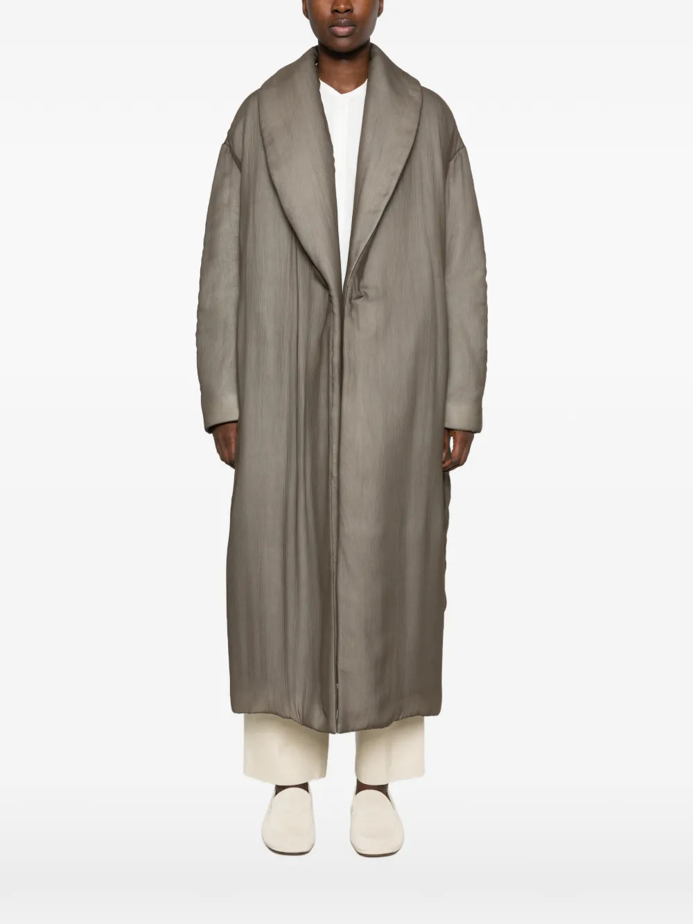 RUOHAN Willow Mergui shawl-collar padded coat Groen