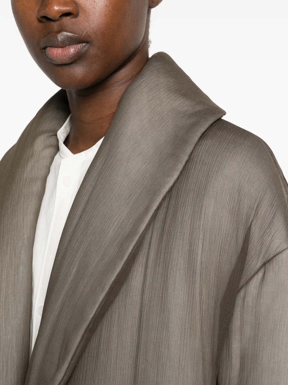 RUOHAN Willow Mergui shawl-collar padded coat Groen
