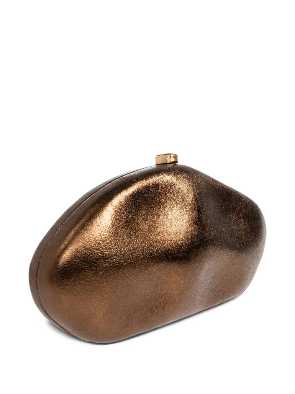Cult Gaia The Caldera leren clutch Bruin