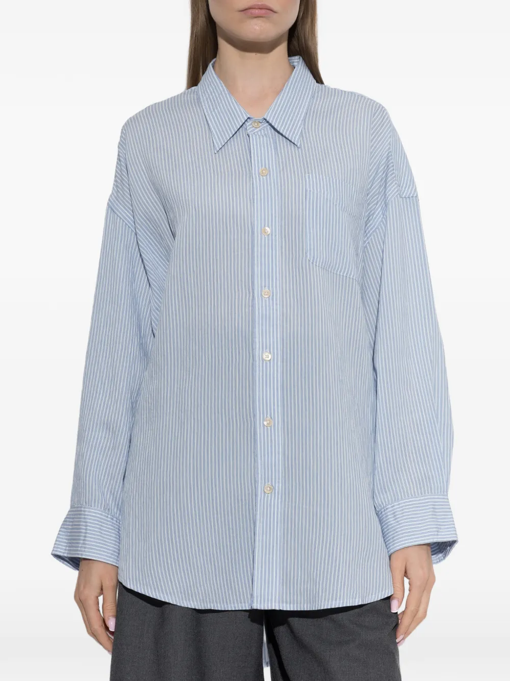 R13 Gestreept blouse Blauw