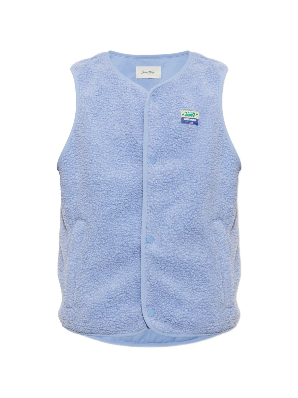 American Vintage logo-patch gilet jacket - Blau