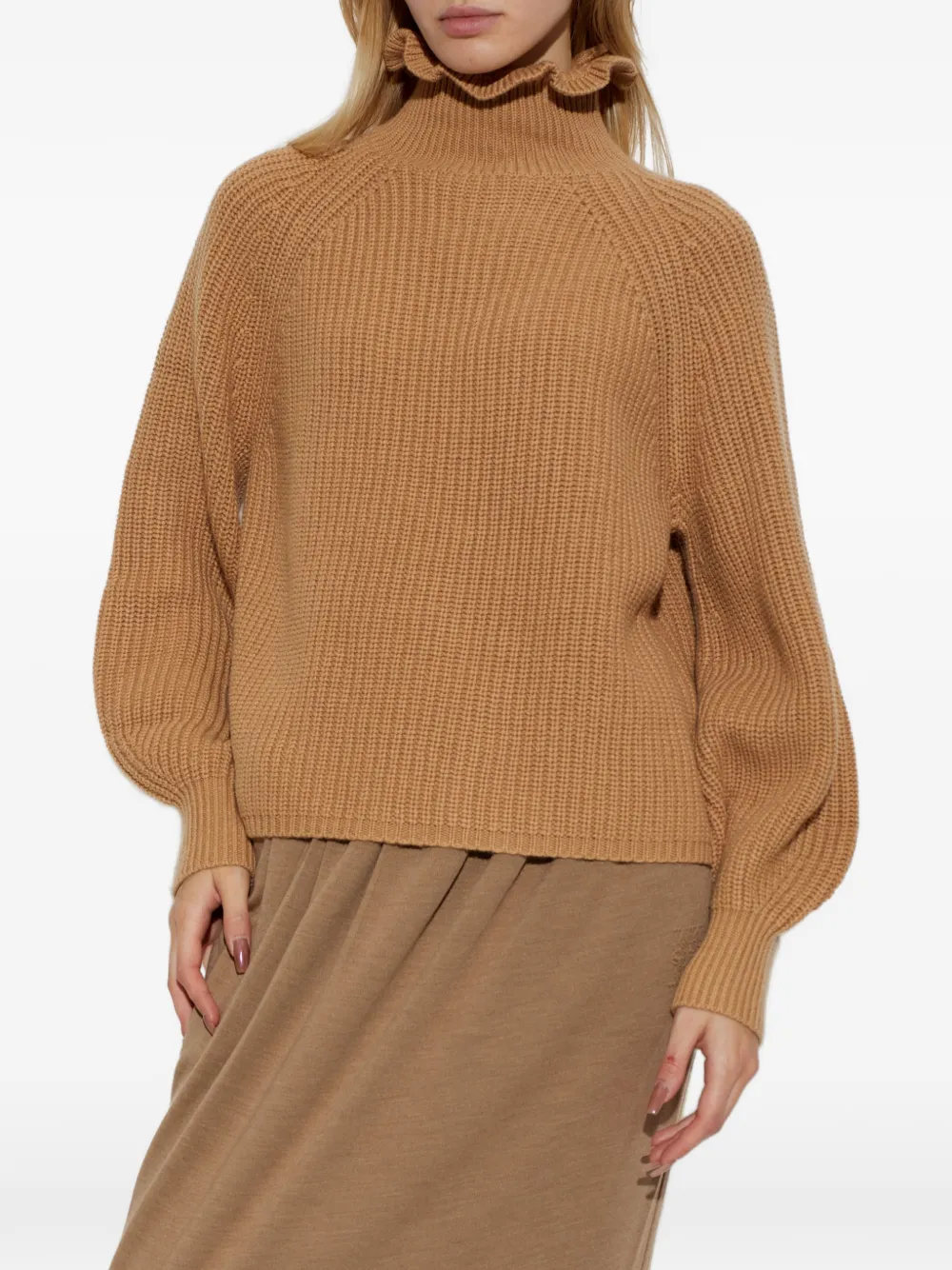 Max Mara relaxed-cut wool and cashmere sweater camel Beige