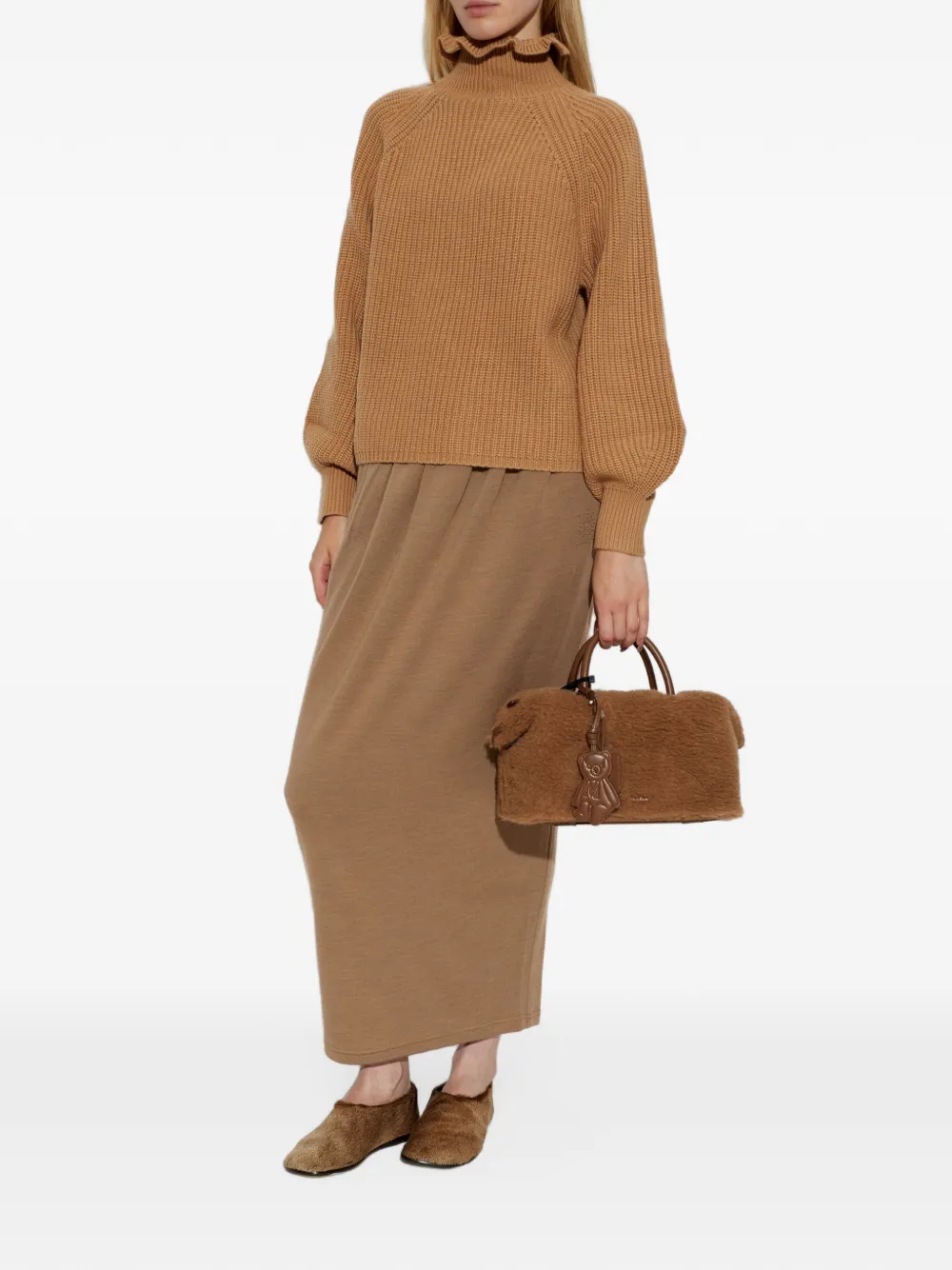 Max Mara relaxed-cut wool and cashmere sweater camel Beige