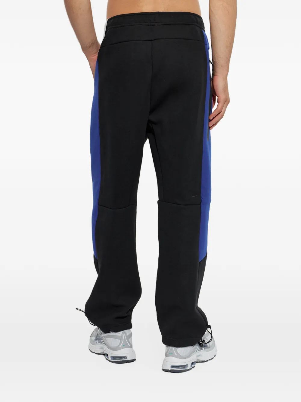 Nike Tech colour-block open-hem fleece trousers Zwart