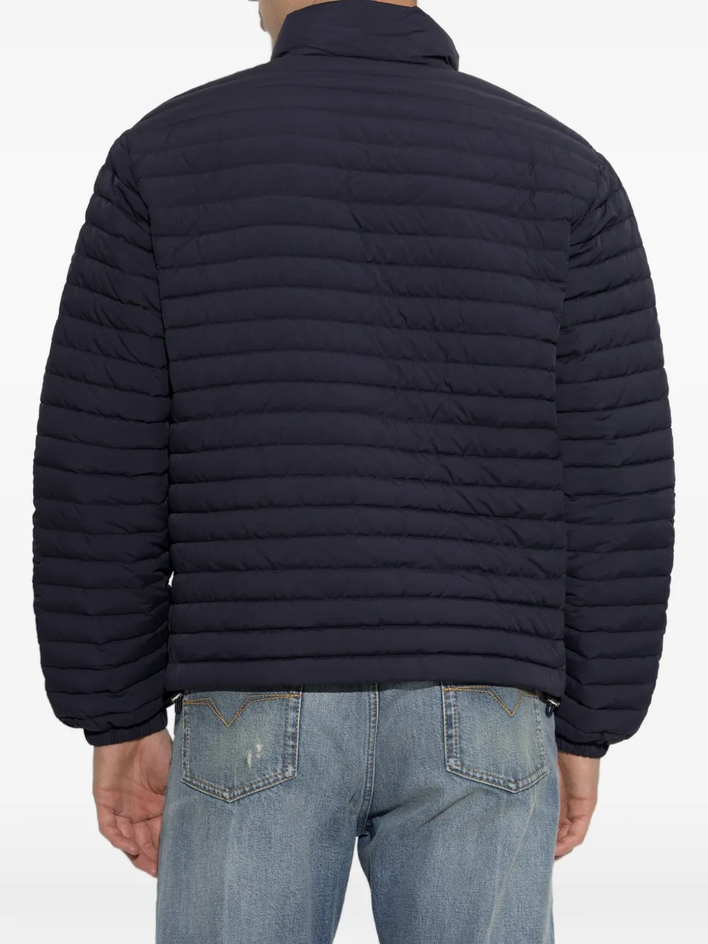 Versace Donsjack met geborduurd logo Blauw