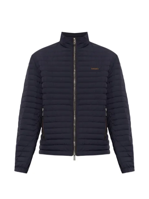 Versace logo-embroidered puffer jacket