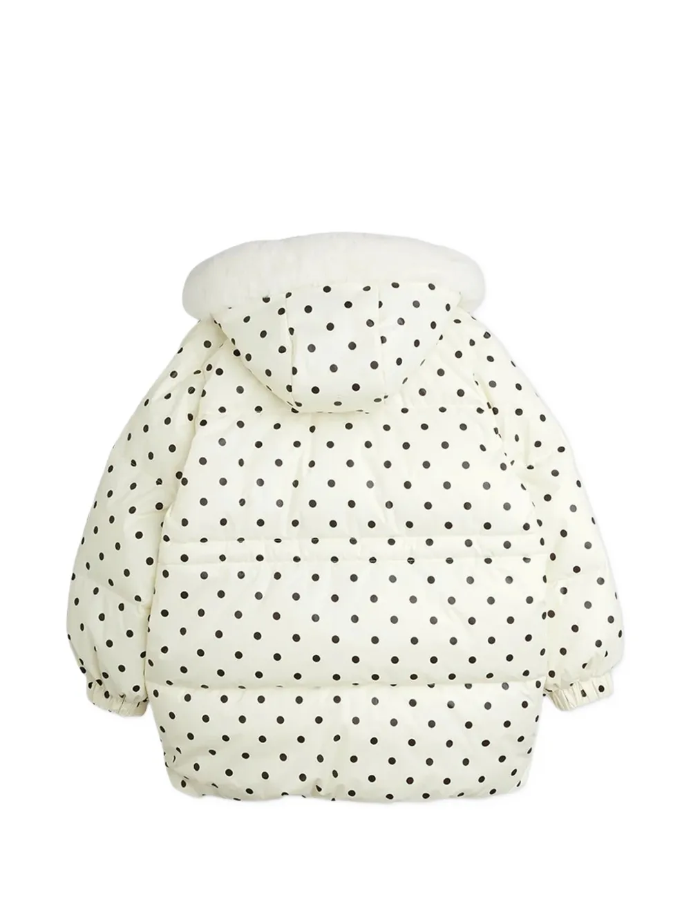 Mini Rodini polka-dot hooded padded jacket Beige