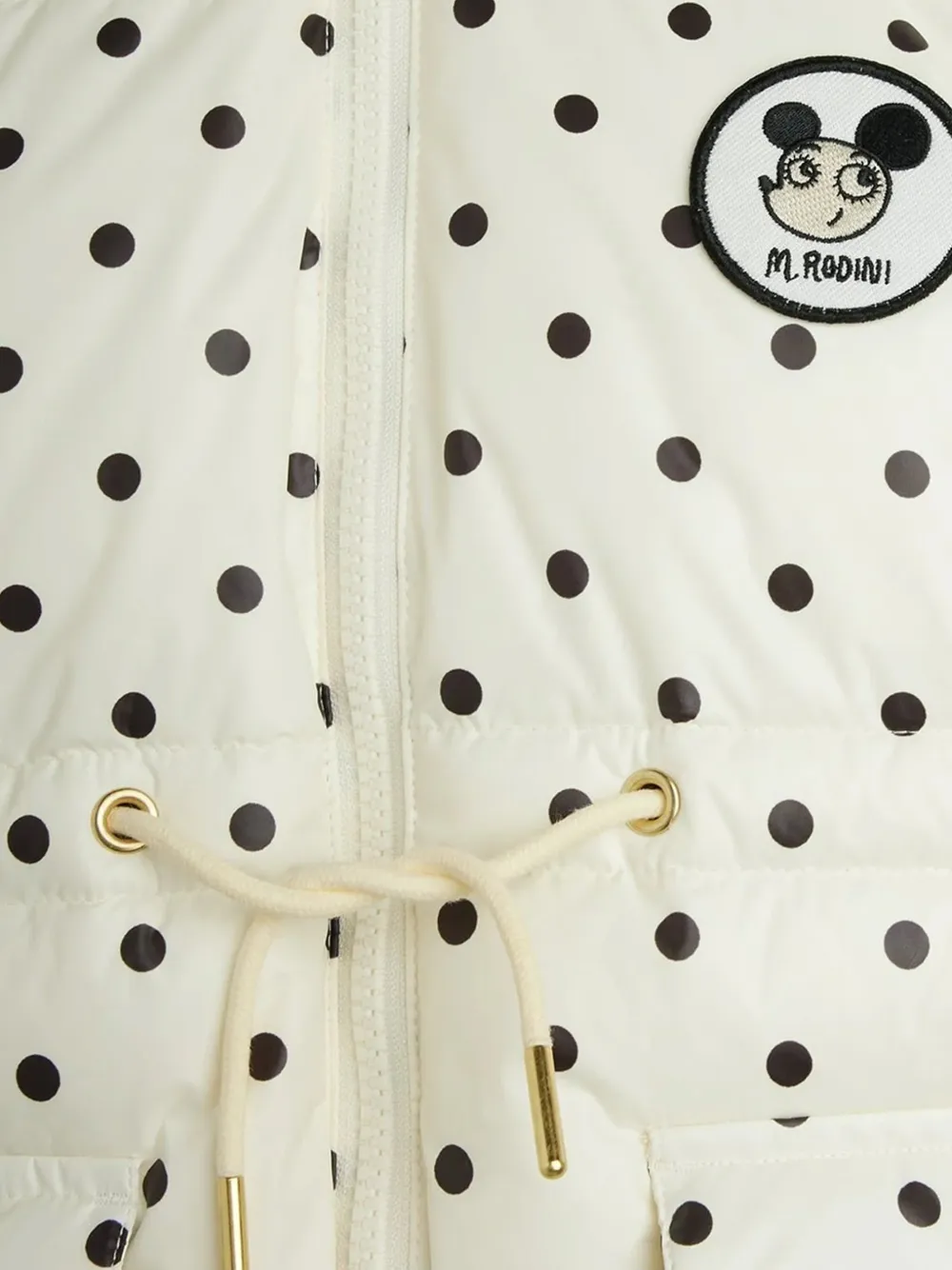 Mini Rodini polka-dot hooded padded jacket Beige