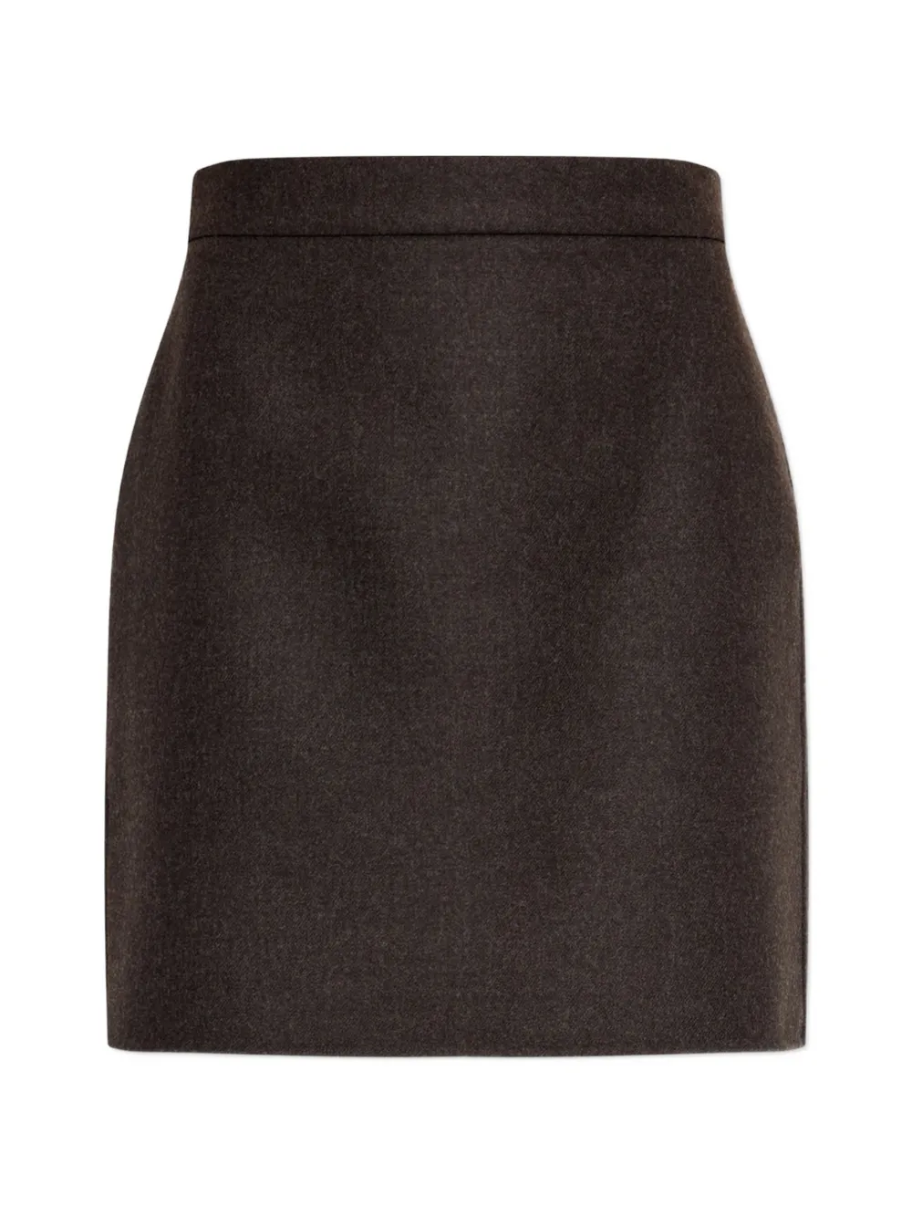 Max Mara short felted wool skirt mud Bruin