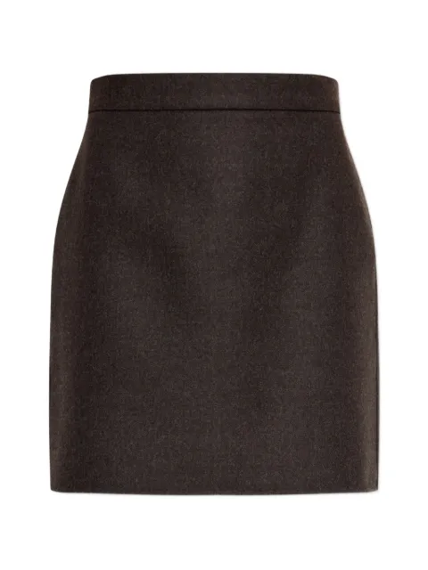 Max Mara jupe courte en laine feutrée - mud