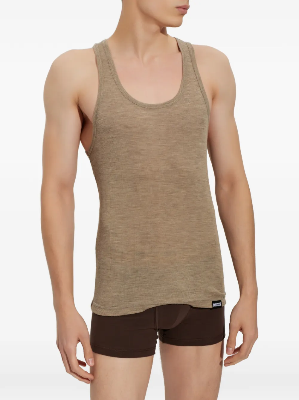 DSQUARED2 ribbed-knit tank top Beige