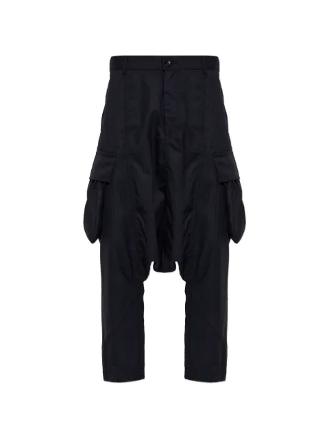 Comme Des Garçons Shirt herringbone-pattern drop-crotch cargo pants
