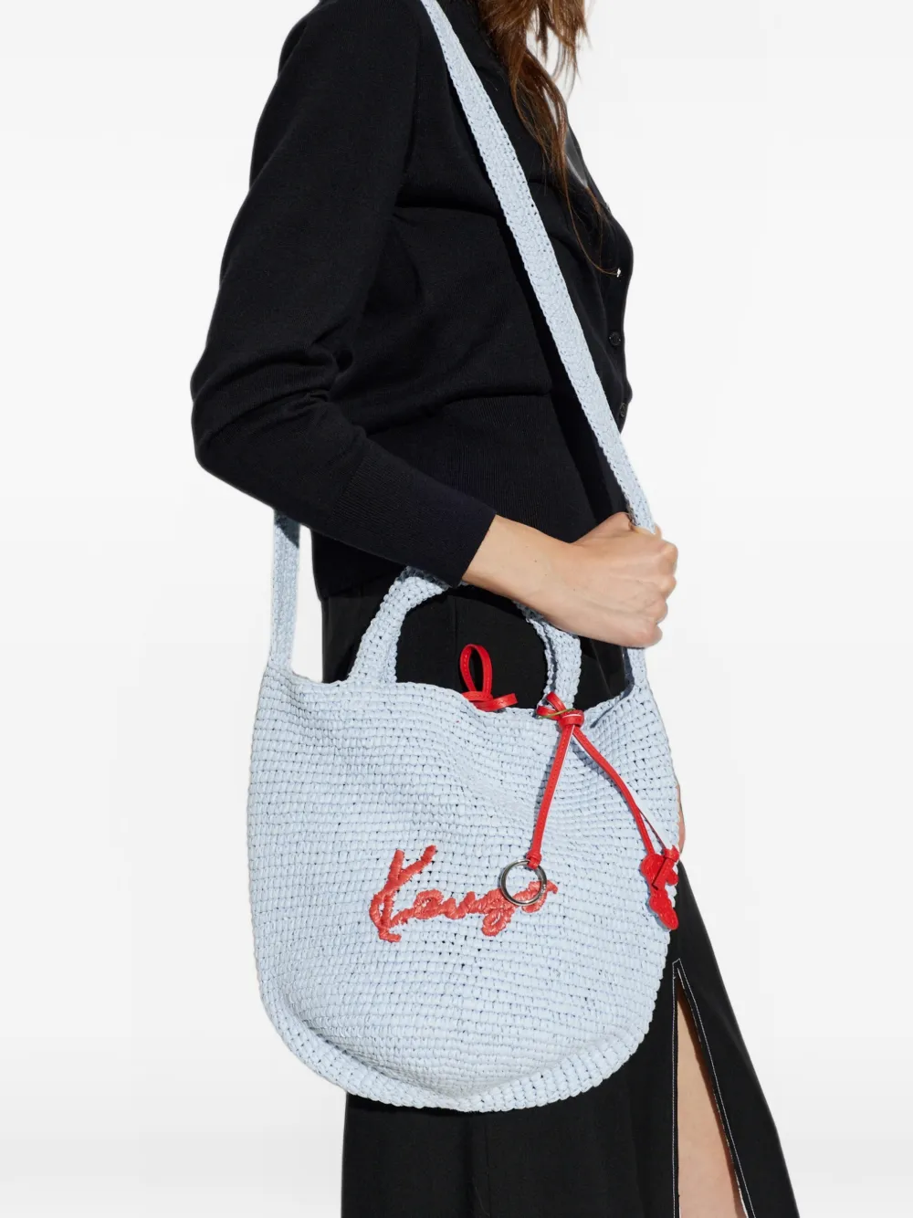 Kenzo Kleine shopper met geborduurd logo Blauw