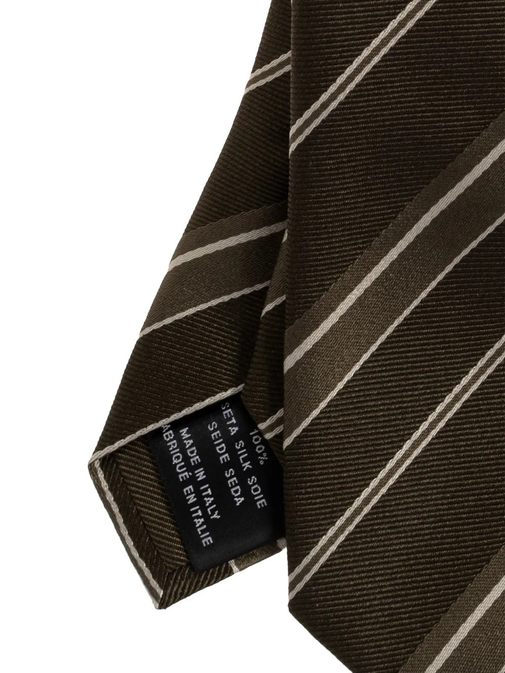 TOM FORD Gestreepte zijden stropdas Bruin