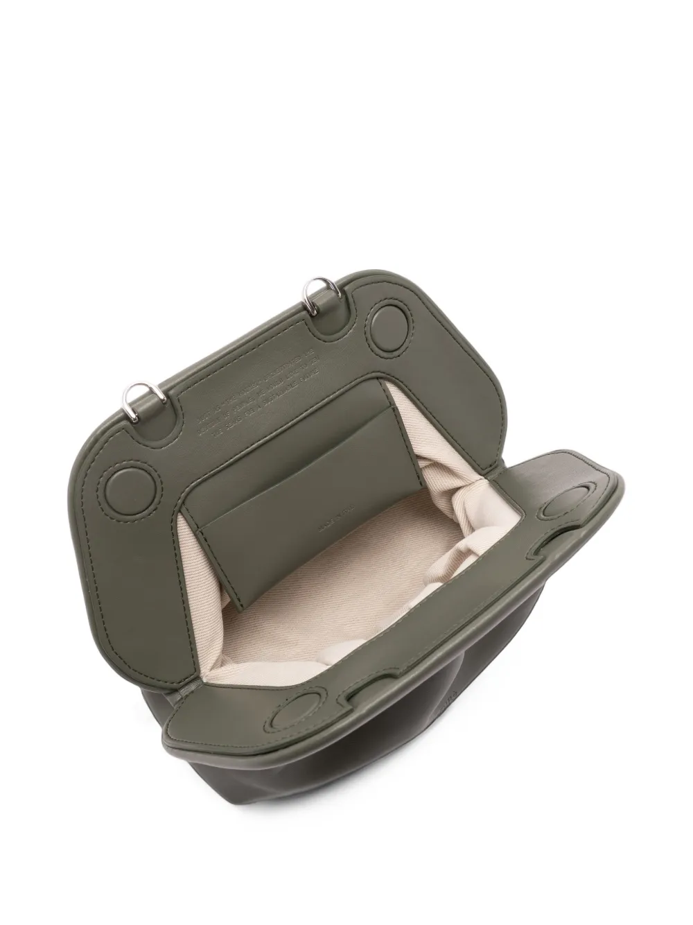Themoirè small Bios ruched clutch bag Groen