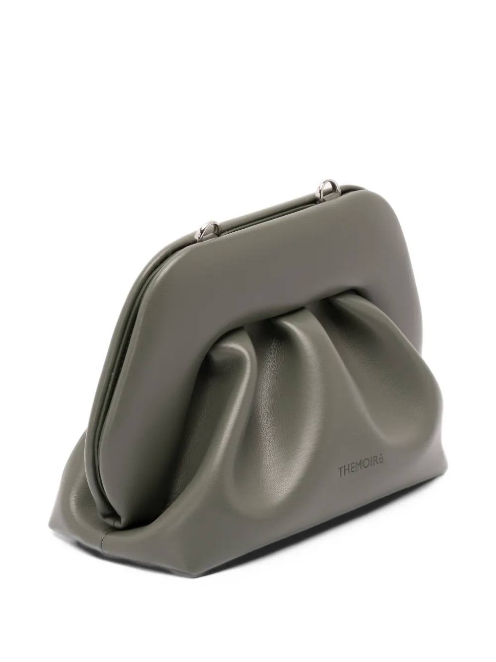 Themoirè small Bios ruched clutch bag Groen