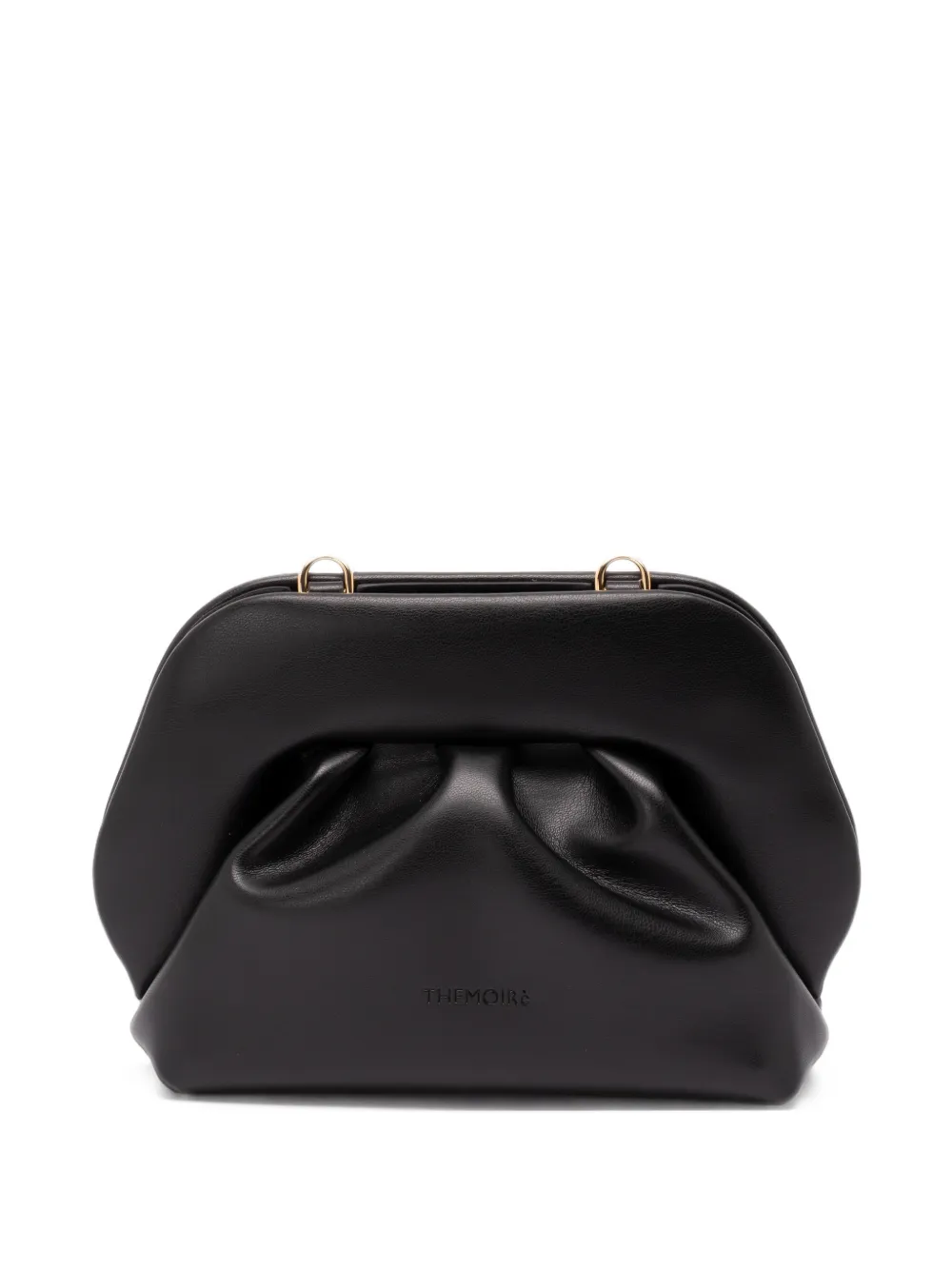 Themoirè small Bios ruched-detail clutch bag - Nero